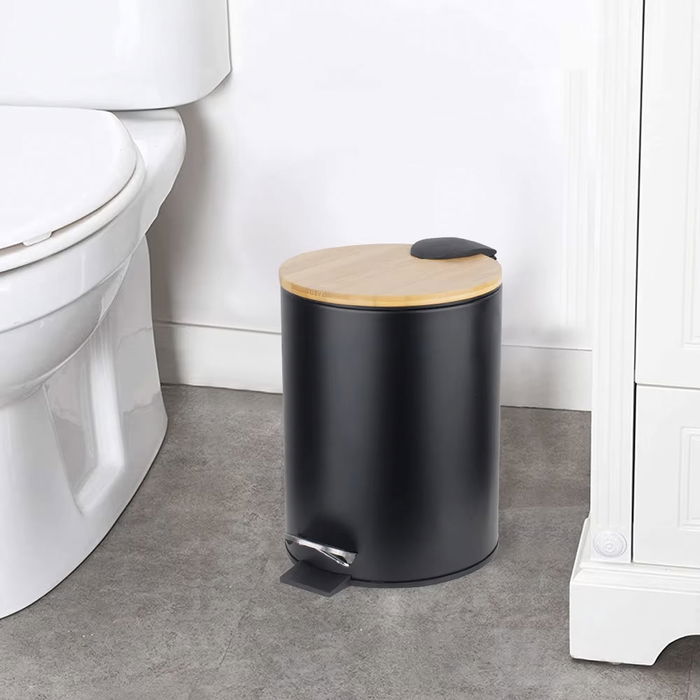 Confortime Cubo Pedal Metal T/Bambu 3L 17 x 17 x 22.7 cm (6 Unidades)