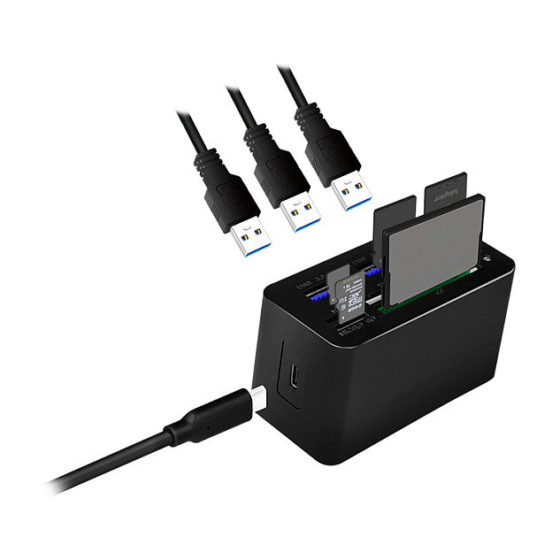 LogiLink Mini Docking USB 3.2 Gen1 con 8 puertos y USB-C, negro