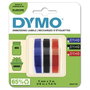 Dymo Cinta de Relieve 3D 9mm x 3m - Pack de 3 Colores (Azul, Negro, Rojo) con Compatibilidad Omega/Junior