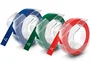 Dymo Cinta de Relieve 3D 9mm x 3m - Pack de 3 Colores (Azul, Negro, Rojo) Armonizado