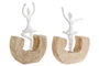 DKD Home Decor Figura Bailarina de Mango y Aluminio, Surtido de 2 Unidades