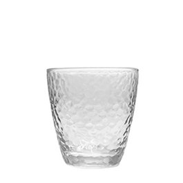 Summa Vaso Hammer H90, 25 cl (250 ml), Cristaleria de vidrio con borde grueso, Altura 9 cm, Diámetro 9 cm (Set de 6)