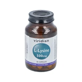 VIRIDIAN L-Lisina 500Mg 30 Cap. Complemento Alimenticio Vegano