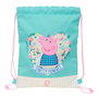 Bolsa Mochila con Cuerdas Peppa Pig Pretty flowers Amarillo Menta 26 x 34 x 1 cm