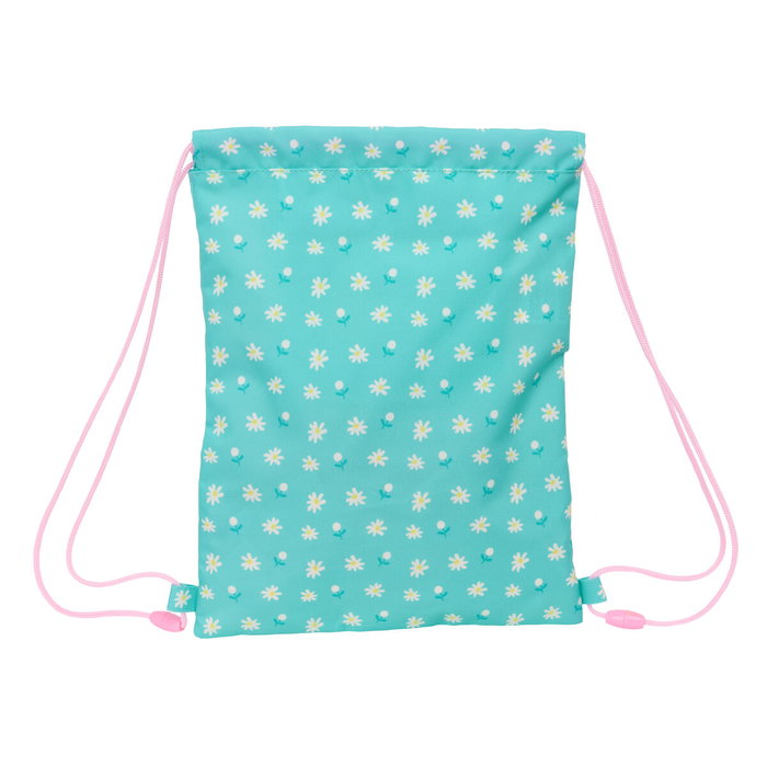 Bolsa Mochila con Cuerdas Peppa Pig Pretty flowers Amarillo Menta 26 x 34 x 1 cm