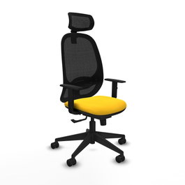 PIQUERAS Y CRESPO Silla de oficina Cilanco con mecanismo Sincro, Amarillo y Negro