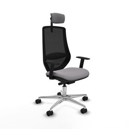 PIQUERAS Y CRESPO Silla de oficina Mardos con mecanismo Sincro/Traslack Gris y Negro