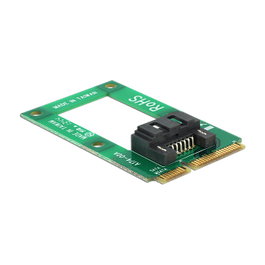 DeLOCK Adaptador mSATA tamaño completo a 1 x toma SATA de 7 pines 95240