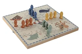 DKD Home Decor Set de Parchís de Madera de 18 Piezas