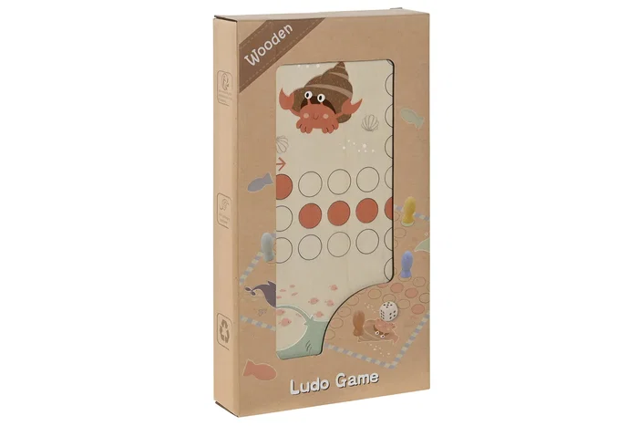 DKD Home Decor Set de Parchís de Madera de 18 Piezas