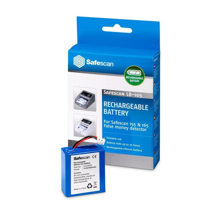 Safescan Batería LB-105 de litio recargable para Safescan 155-S, 165-S y 185-S