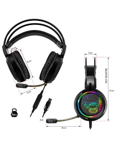 Spirit of Gamer ELITE-H10 Auriculares Gaming para PC Diadema Alámbrico USB Negro con Sonido 7.1 Virtual, Micrófono Boom y Control de Volumen Spirit of Gamer ELITE-H10 Auriculares Gaming para PC Diadema Alámbrico USB Negro con Sonido 7.1 Virtual, Micrófono Boom y Control de Volumen
