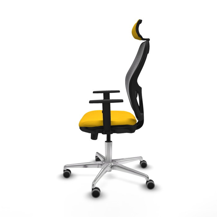 PIQUERAS Y CRESPO Silla de oficina Jorquera con mecanismo Sincro/Traslack Amarillo y Negro