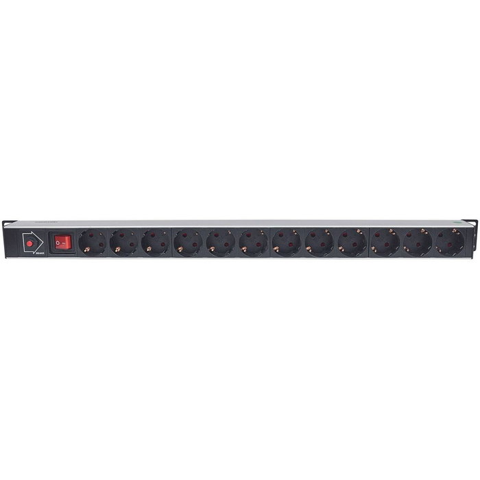 Intellinet 714044 PDU de 1U con 12 salidas AC Negro