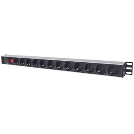 Intellinet 714044 PDU de 1U con 12 salidas AC Negro