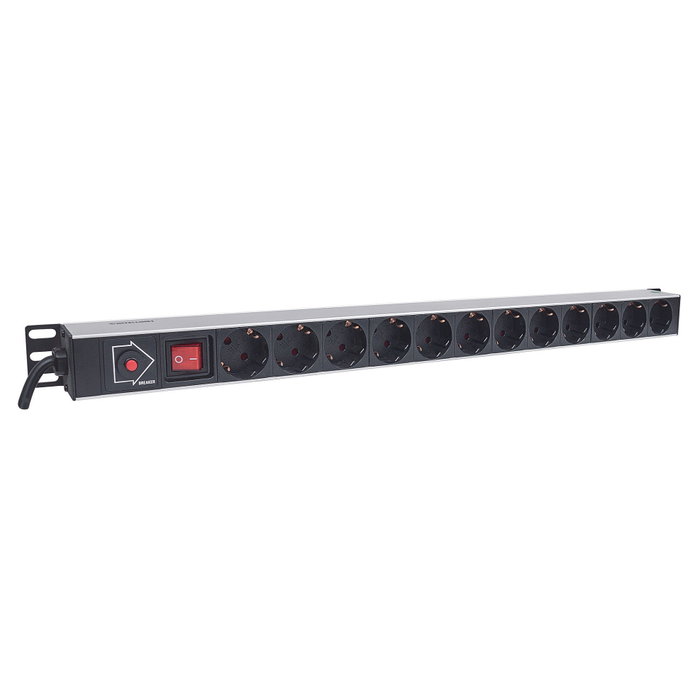 Intellinet 714044 PDU de 12 tomas, 1U, Negro