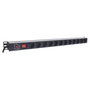 Intellinet 714044 PDU de 12 tomas, 1U, Negro