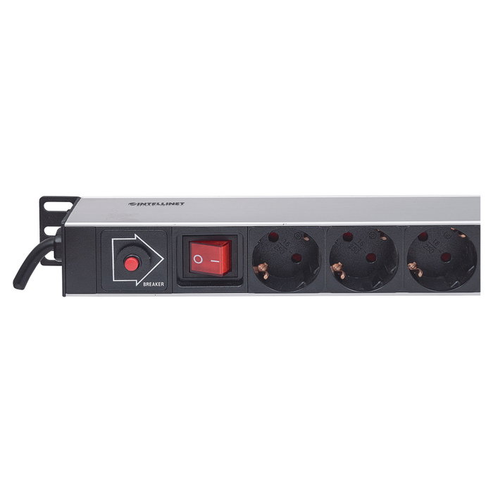 Intellinet 714044 PDU de 12 tomas, 1U, Negro