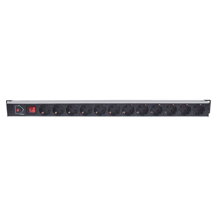 Intellinet 714044 PDU de 12 tomas, 1U, Negro