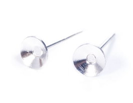 Innspiro Pendiente metálico para incrustar cono plateado 5x12mm, 10 unidades