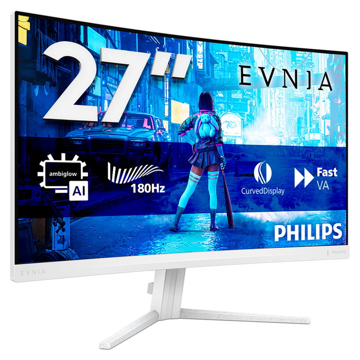 Philips Evnia 27M2C5201L/00 Monitor Gaming Curvo 27 Pulgadas Full HD 180Hz Blanco Philips Evnia 27M2C5201L/00 Monitor Gaming Curvo 27 Pulgadas Full HD 180Hz Blanco