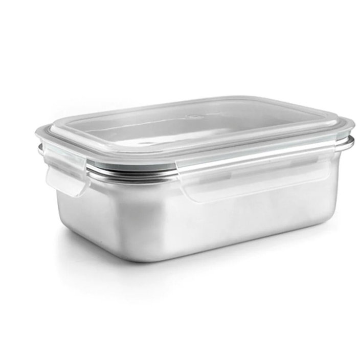 Ibili Fiambrera rectangular de acero inoxidable con tapa hermética, 1200 ml Ibili Fiambrera rectangular de acero inoxidable con tapa hermética, 1200 ml