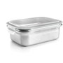 Ibili Fiambrera rectangular de acero inoxidable con tapa hermética, 1200 ml
