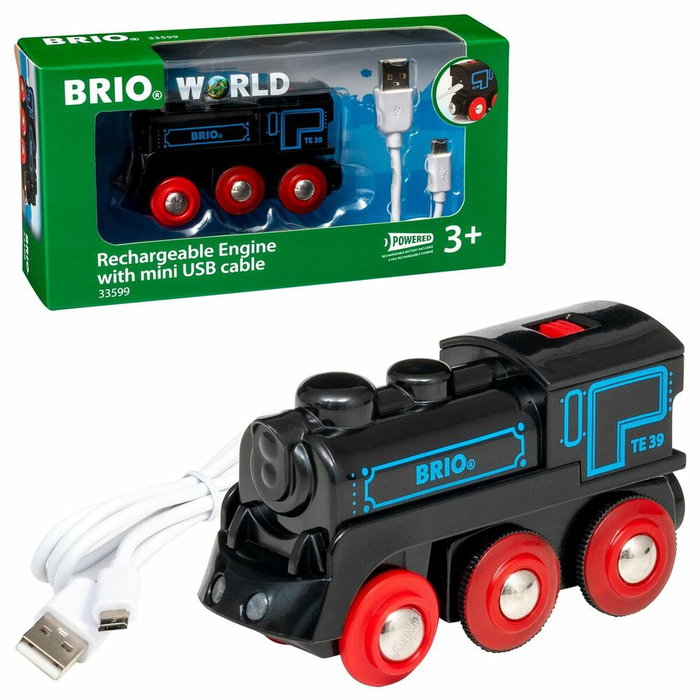 Brio World Locomotora recargable 33599 con faro delantero y pasos delantero y trasero Brio World Locomotora recargable 33599 con faro delantero y pasos delantero y trasero