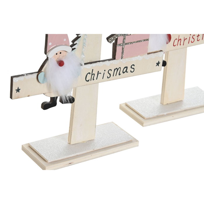 DKD Home Decor Árbol de Madera Surtido de 2 Unidades (Rojo y Rosa) 17,5x5x38 cm
