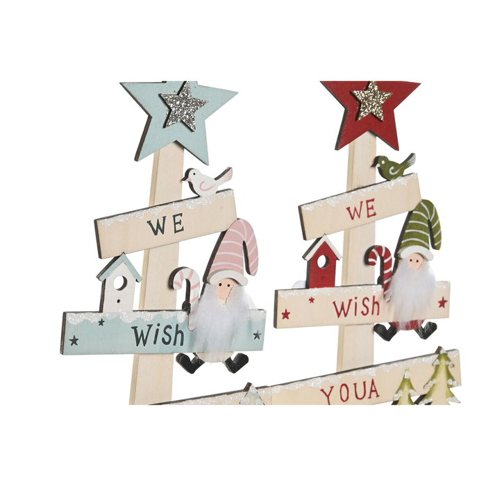 DKD Home Decor Árbol de Madera Surtido de 2 Unidades (Rojo y Rosa) 17,5x5x38 cm