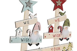 DKD Home Decor Árbol de Navidad Tradicional Rojo Rosa 5 x 38 x 17.5 cm (2 Unidades)