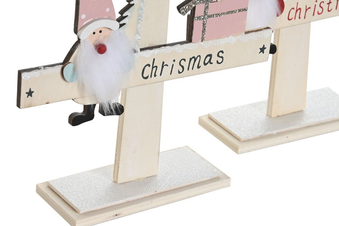 DKD Home Decor Árbol de Navidad Tradicional Rojo Rosa 5 x 38 x 17.5 cm (2 Unidades)