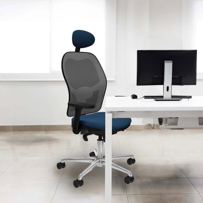 PIQUERAS Y CRESPO Silla de oficina Jorquera con mecanismo Sincro, Similpiel Crema y Malla Gris PIQUERAS Y CRESPO Silla de oficina Jorquera con mecanismo Sincro, Similpiel Crema y Malla Gris
