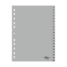 Durable 6522-10 Separador numérico A4 1-20 Gris