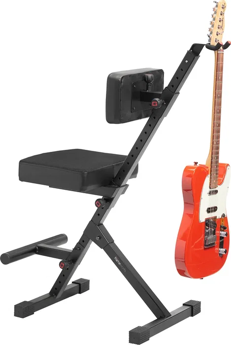FRAMEWORKS Taburete Deluxe Ajustable Con Soporte Para Guitarra