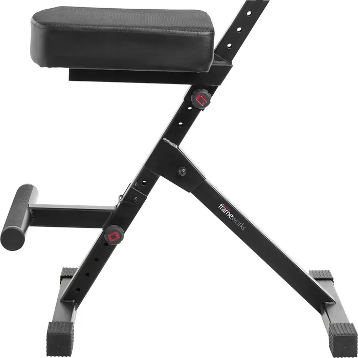 FRAMEWORKS Taburete Deluxe Ajustable Con Soporte Para Guitarra