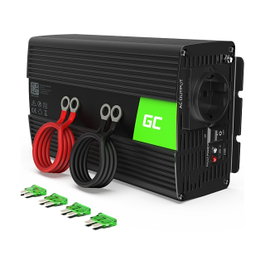 Green Cell Inversor de Potencia INV18 24V a 230V 1000/2000W Negro
