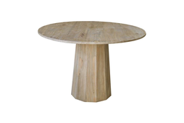 DKD Home Decor Mesa Redonda de Comedor en Abeto y MDF 120x120x78 cm