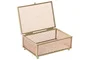 DKD Home Decor Joyero de Cristal y Metal Rosa