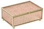 DKD Home Decor Joyero de Cristal y Metal Rosa