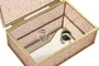 DKD Home Decor Joyero de Cristal y Metal Rosa
