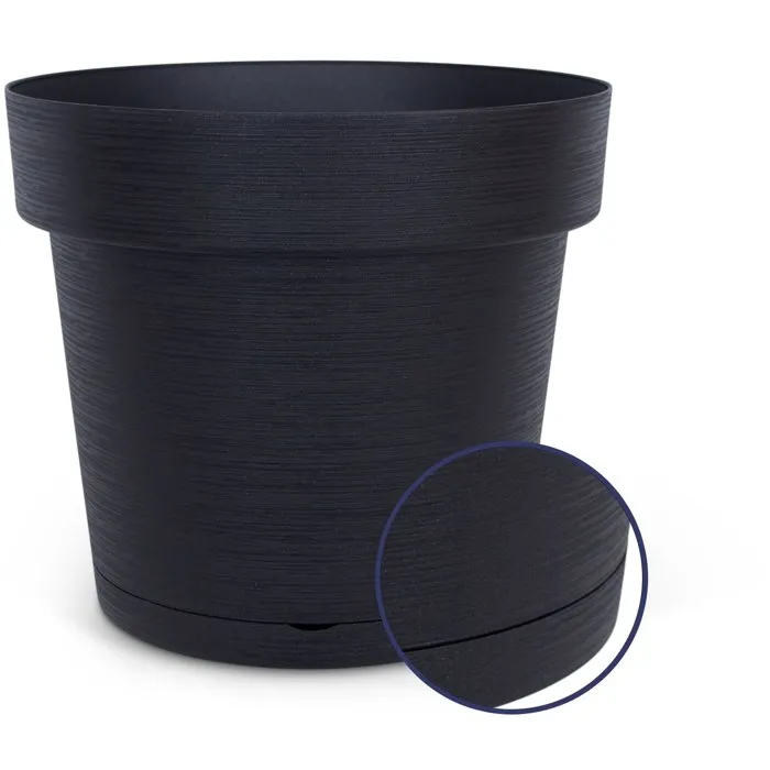 GARDEN ID Maceta redonda con depósito, colección Glamour, Ø50 cm, capacidad 47L, altura 43 cm, color Negro/Antracita GARDEN ID Maceta redonda con depósito, colección Glamour, Ø50 cm, capacidad 47L, altura 43 cm, color Negro/Antracita