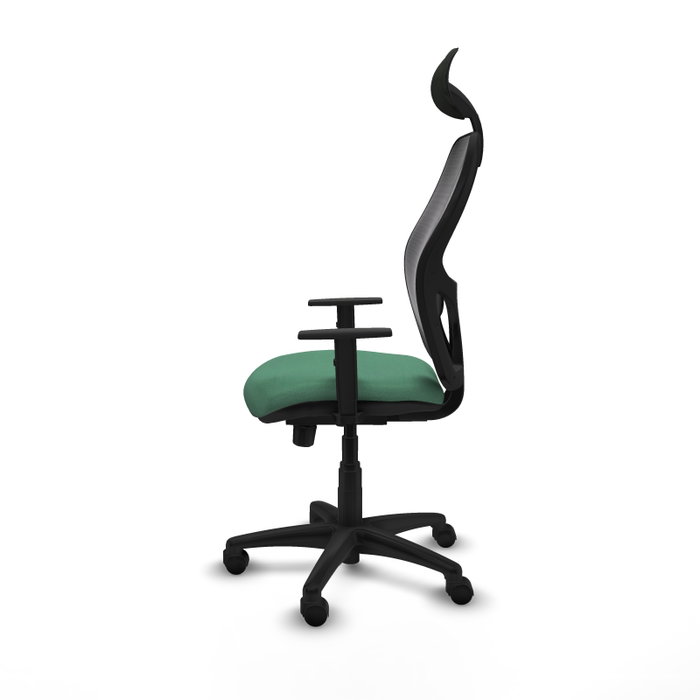 PIQUERAS Y CRESPO Silla de oficina Alocén con mecanismo traslack, malla negra y acabado Bali verde esmeralda PIQUERAS Y CRESPO Silla de oficina Alocén con mecanismo traslack, malla negra y acabado Bali verde esmeralda