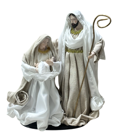 DKD Home Decor Nacimiento de Poliéster Blanco y Beige