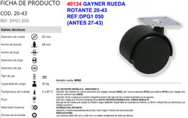 Gayner Rueda 20-43 DPG1 050 sin freno