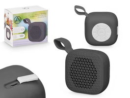 Arte Regal Altavoz Cuadrado Pequeño Negro 8x7x4.5cm Plástico ABS Silicona Poliester (Set de 24)