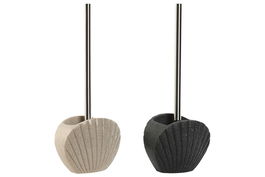 DKD Home Decor Escobillero Crema Gris 10 x 37 x 13.5 cm (2 Unidades)