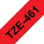 Brother TZe-461 Cinta Laminada de 36 mm, Negro sobre Rojo