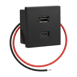 Shelly Cargador USB de empotrar Negro