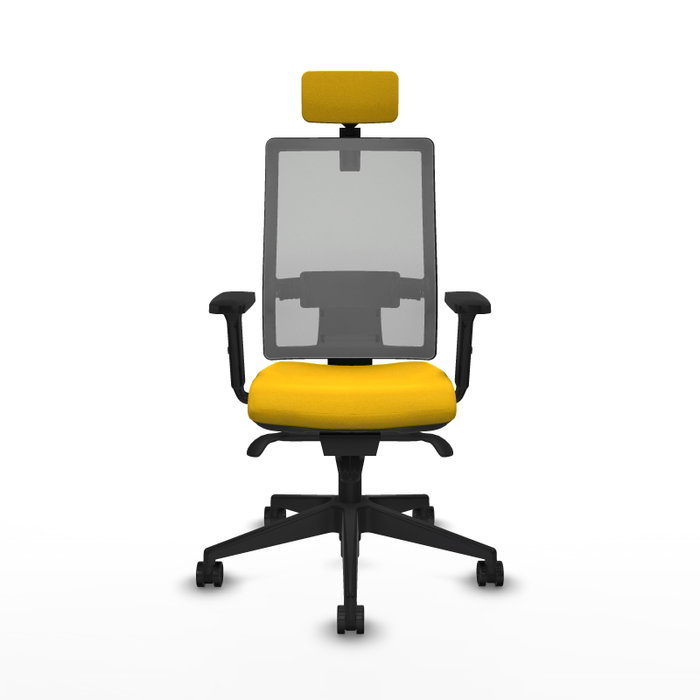 PIQUERAS Y CRESPO Silla de oficina Horna con mecanismo Sincro, Amarillo y Gris PIQUERAS Y CRESPO Silla de oficina Horna con mecanismo Sincro, Amarillo y Gris